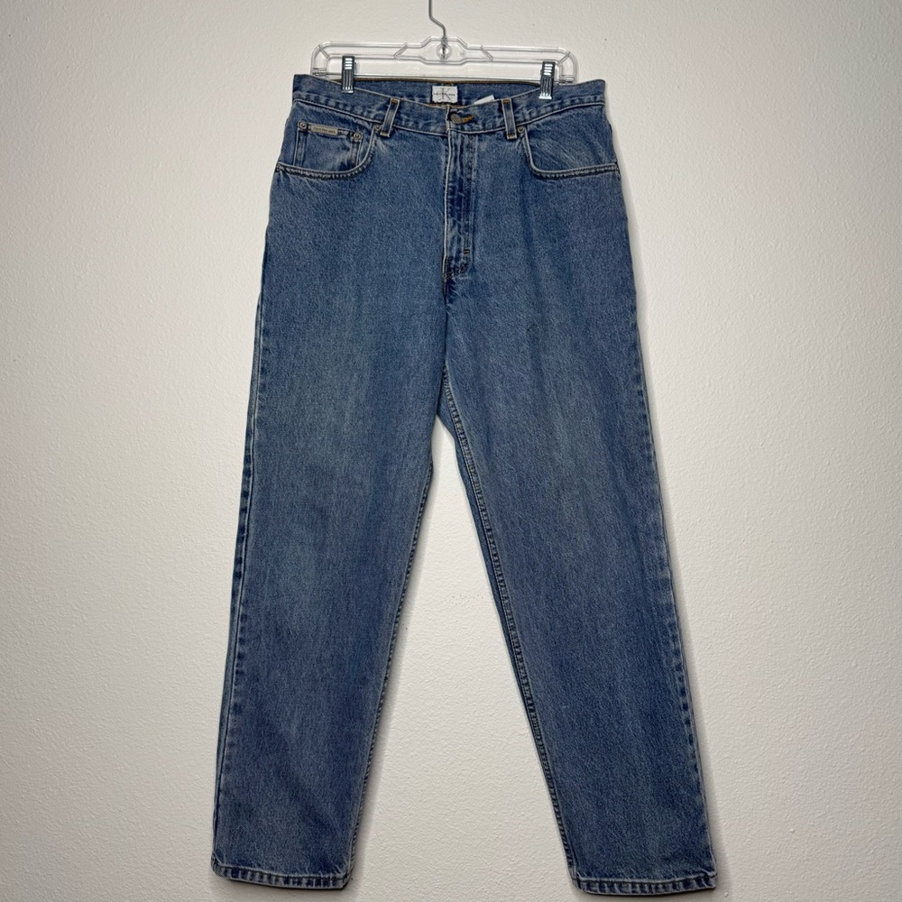 Calvin Klein Light Wash High Waist Straight Vintage Denim Jeans Womens Size 33